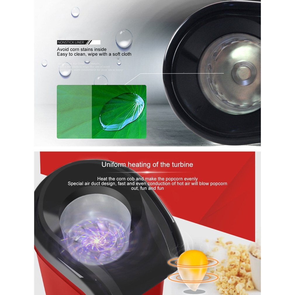 Electric Corn Popcorn Maker Household Automatic Mini Air Popcorn Making Machine DIY Corn Popper Children 220V