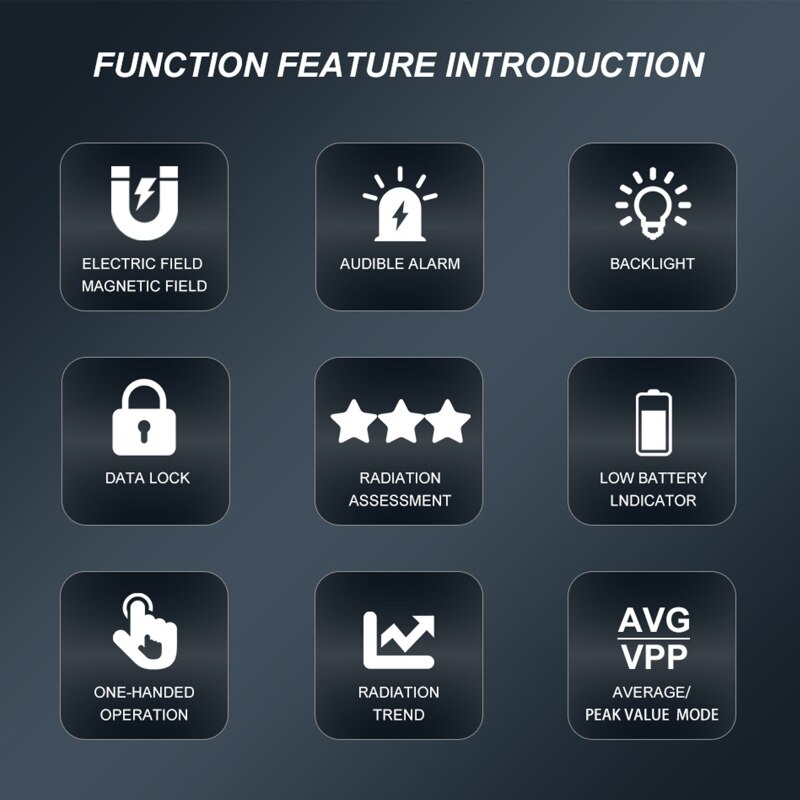 Professionelle Strahlung Tester Elektrische Feld &Ampere; Magnetfeld Meter Dosimeter mit Klang &Ampere; hell Alarm