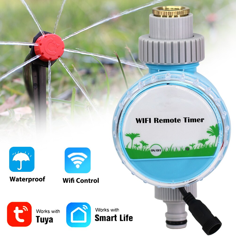 Temporizador de riego WIFI móvil, aspersor de riego automático para jardín, Graffiti Smartlife, control remoto inteligente, resistente al agua, fácil instalación