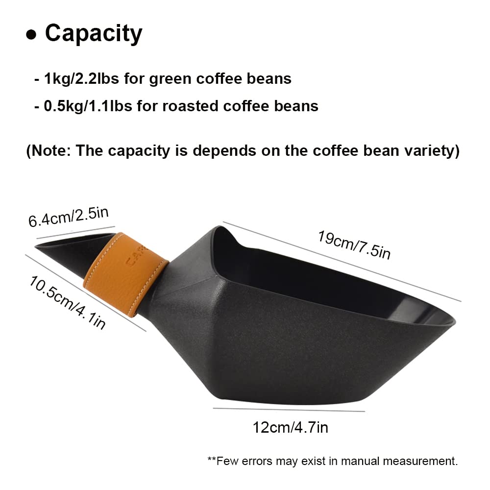 Cafemasy abs kahvipapujen kauhat lapio suuri kapasiteetti kestävä lapio kahvipapujen jauhoille jääkuutioiden kapasiteetin mittaustyökalu
