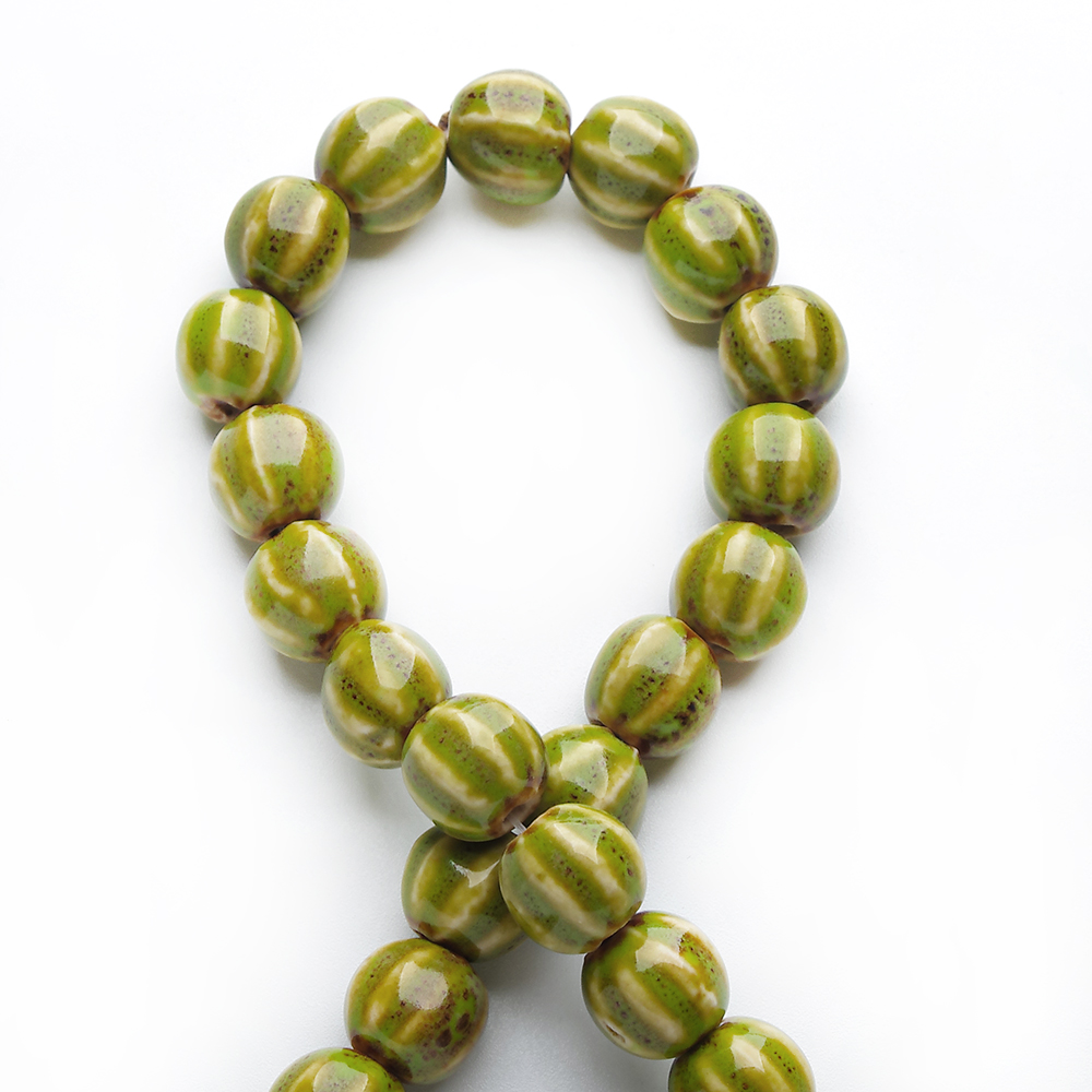 1 hebra 28 Uds. Cuentas redondas de cerámica de 1,1 cm porcelana hecha a mano DIY para la fabricación de joyas fabricación de cuentas de porcelana esmaltada: Gris