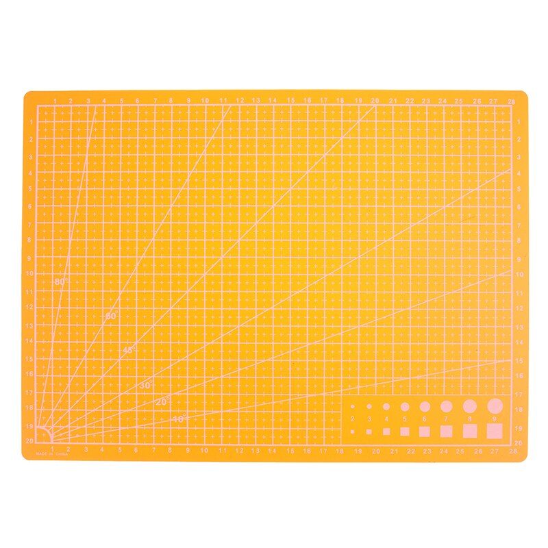 1pc 30*22cm a4 gitterlinjer selvhelende skæremåtte håndværkskort stof læderpapir: Orange