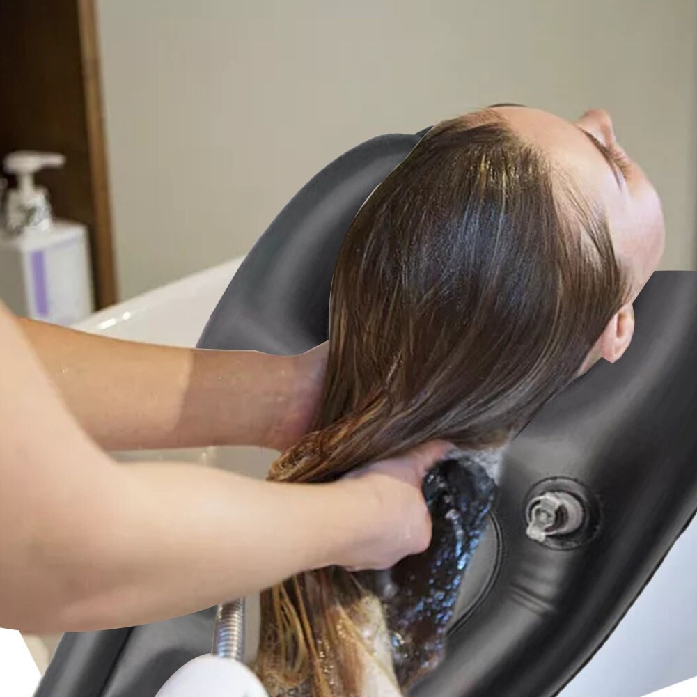 Bedridden Hair Washing Tray Shampoo Bowl Sink Home Basin Pvc Inflatable No Spills For Handicapped Portable Kids Seniors Salon