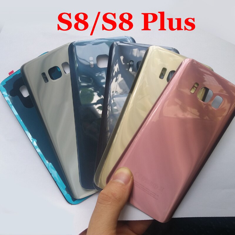 For SAMSUNG Galaxy S8 S8 Plus G950 G950F G950 G955F Back Glass Battery Cover Rear Door Housing Case Adhesive Camera Glass