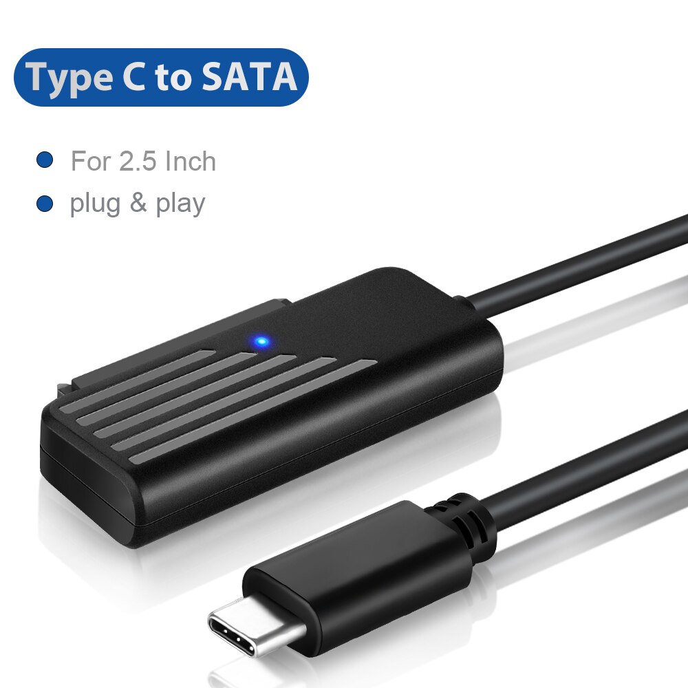 Zexmte USB 3.0 TO SATA Adapter USB A/C TO SATA 2.5 INCH Cable Support SATA HDD/SSD Hard Drive Up to 4TB Plug and Play: USB C TO SATA