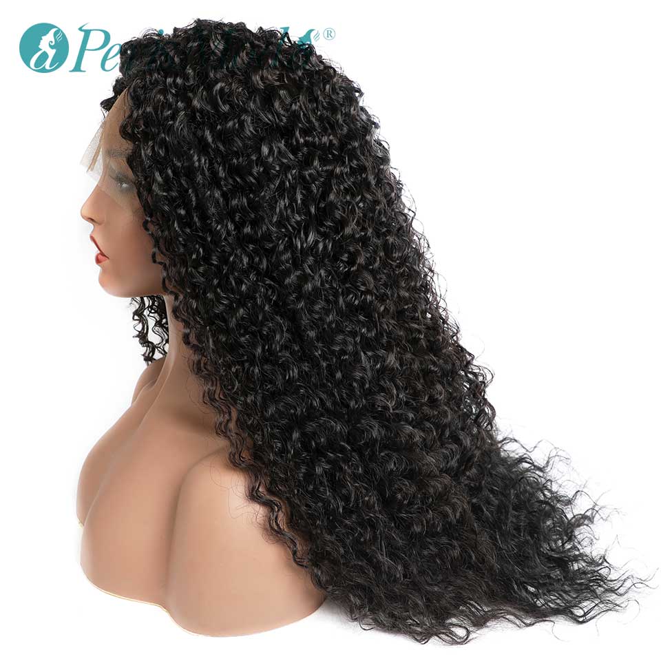 Peluca de encaje negro rizado Largo con Pelo de bebé para mujer, pelo de rizado largo, pelucas frontales de encaje sintético, pelucas de fibra resistentes al calor