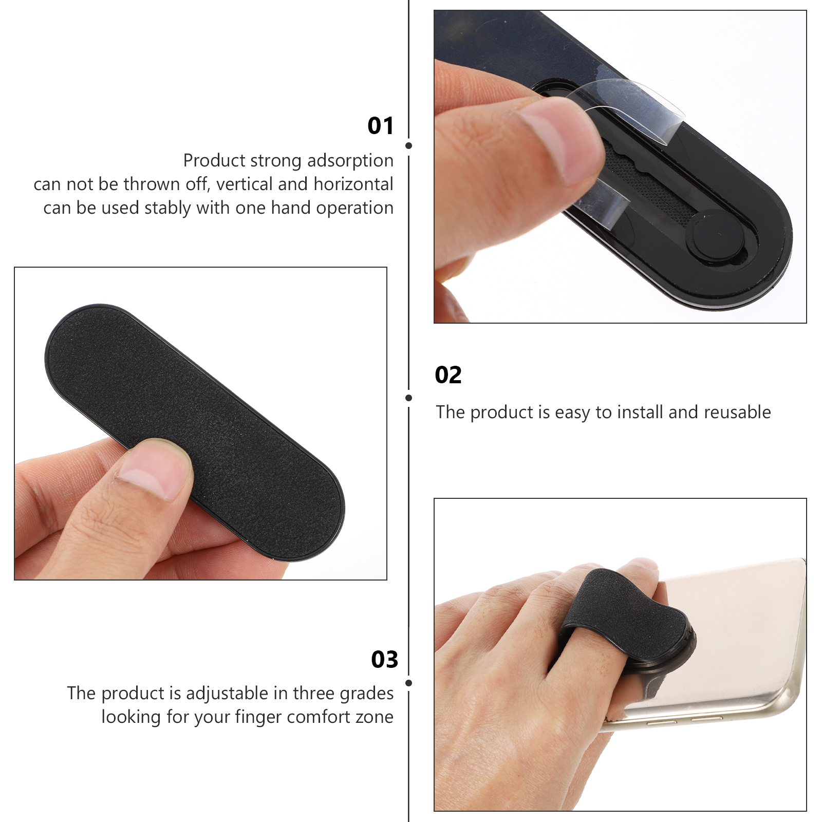 Ceinture support d'anneau de téléphone portable poignées de maintien de téléphone support en Abs poignée de doigt adhésive