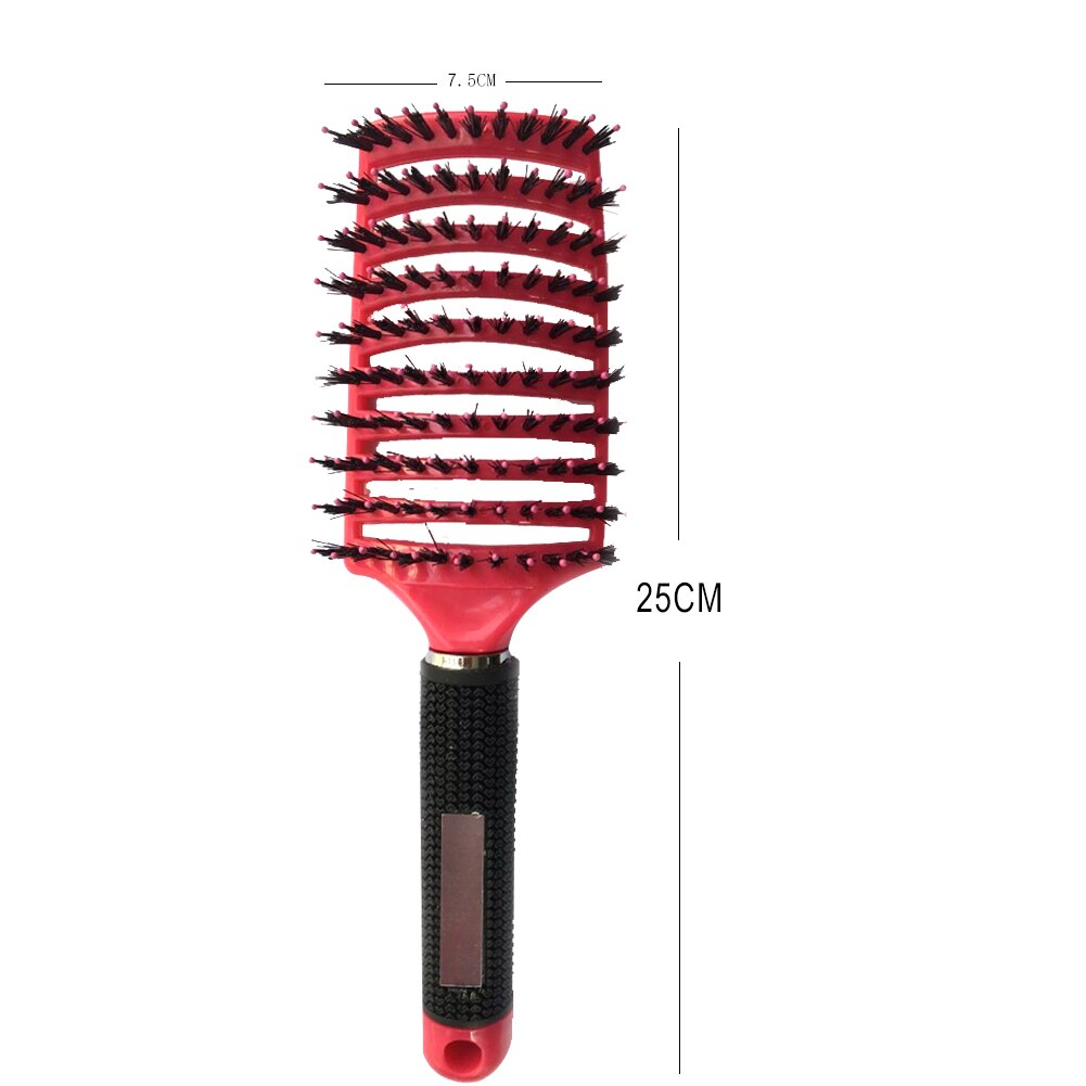 Brosses à cheveux à palette, peigne de Massage pour cuir chevelu, pour cheveux longs, courts, épais, bouclés, lisses et ondulés: Red