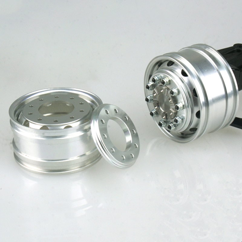 Metalen Voorwiel Hub Voor 1/14 Lesu Flens As Model Rc Truck Dumper Tractor