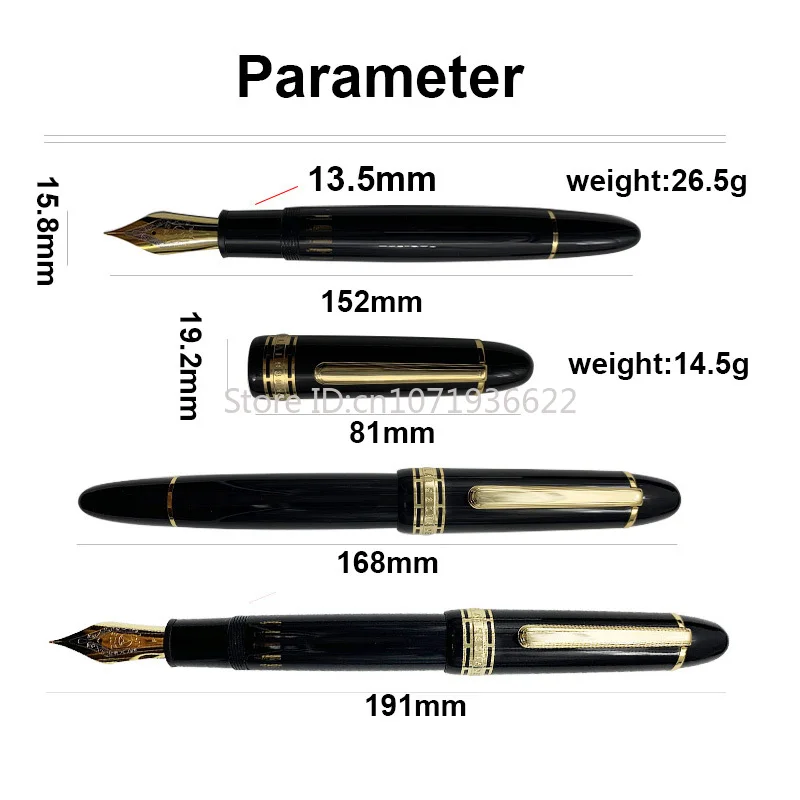 WingSung-pluma estilográfica gigante de pistón de resina 930, N0.9 Iraurita F/M/B, punta dorada/plateada, bolígrafo de para escritura de estudiantes de negocios
