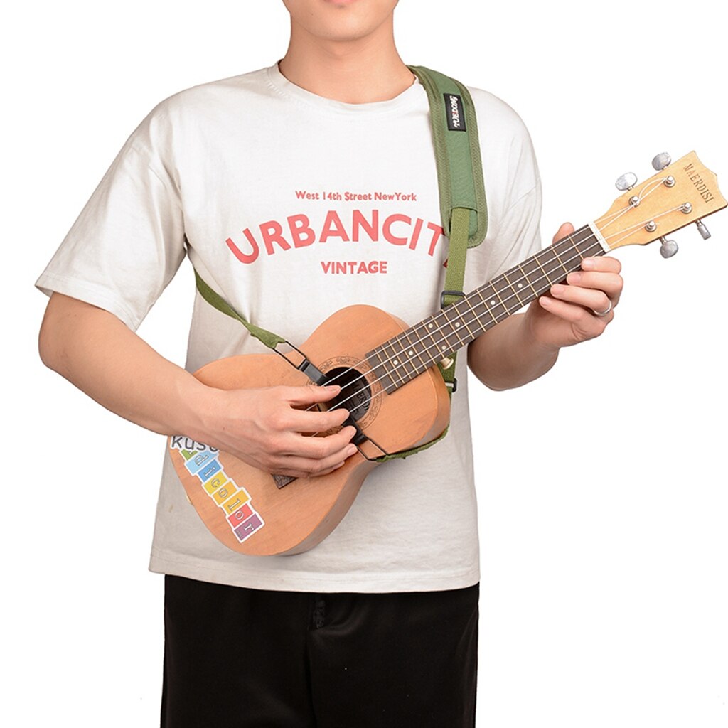 Justerbar dobbeltkrog ukulele skulderrem håndfri