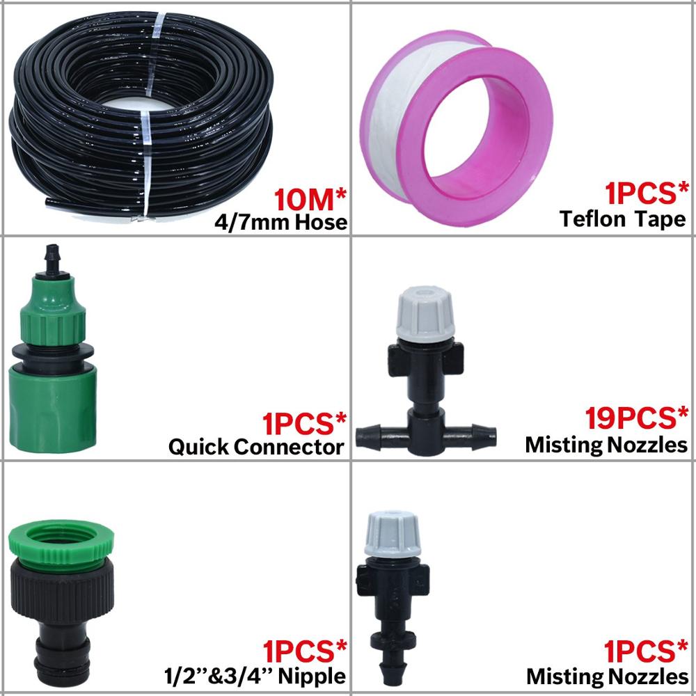 KESLA Automatic Garden Watering Misting Irrigation System Garden Water KITS Atomizing Nozzle 4/7mm Tee Connector DIY Greenhouse: KSL01-022-10M