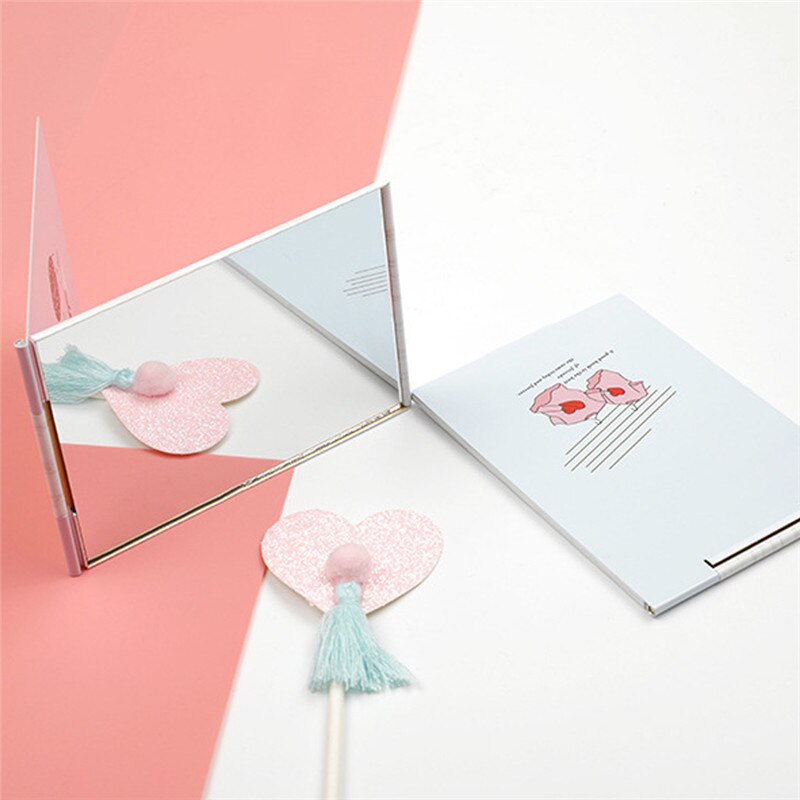 Mini ultradunne make-upspiegel opvouwbare rechthoekige zakspiegel cosmetische spiegel bureau compacte zak kappersspiegel