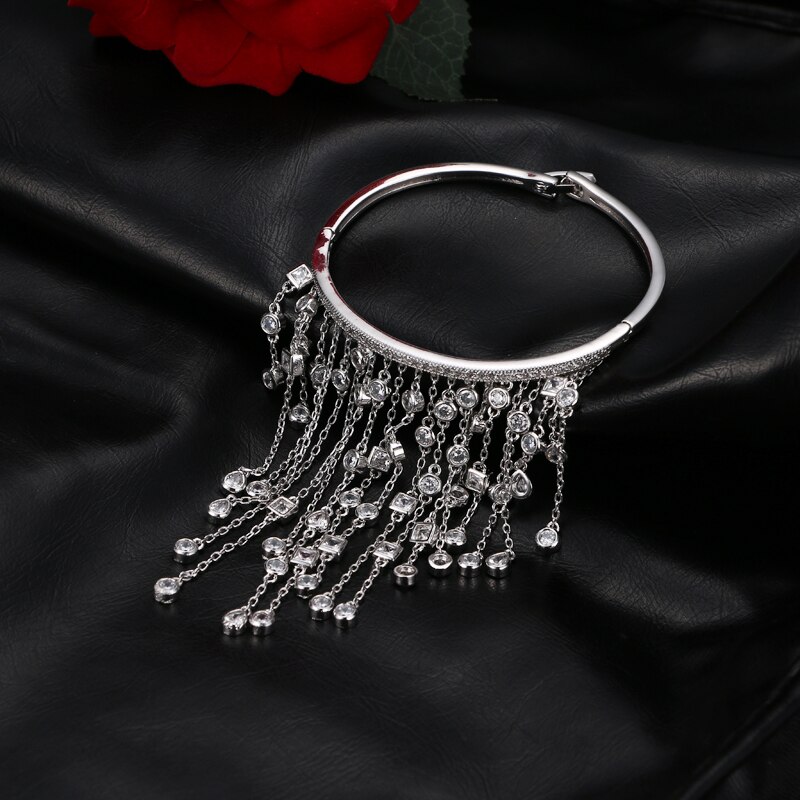 Emmaya Luxe Aaa Cz Tassel Armband Femme Charm Crystal Unieke Hand Sieraden Wedding Party Decoratie