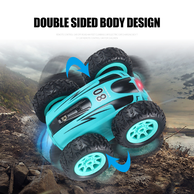 Remote control high-speed double-sided special effects rock crawler mini light bomb four-wheel stick jump