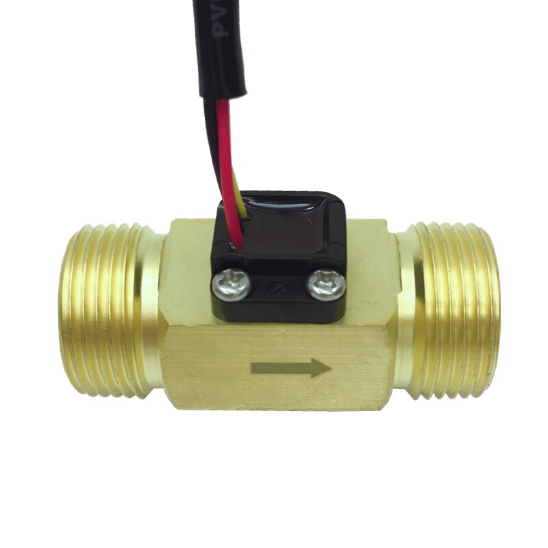 G3/4 "Messing Koper Flow Sensor 2-40L/Min Waterstroom Turbine Meter Magnetische Hall Effect Sensor