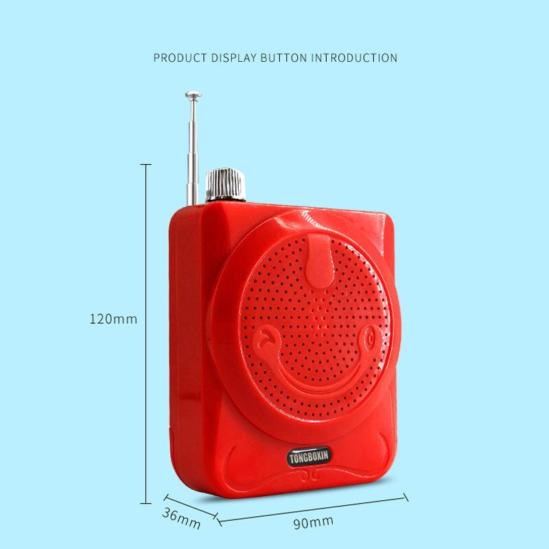 Portable Bluetooth Megaphone Speaker Wireless FM Radio Receiver USB TF Player AUX Function By 18650 Battery