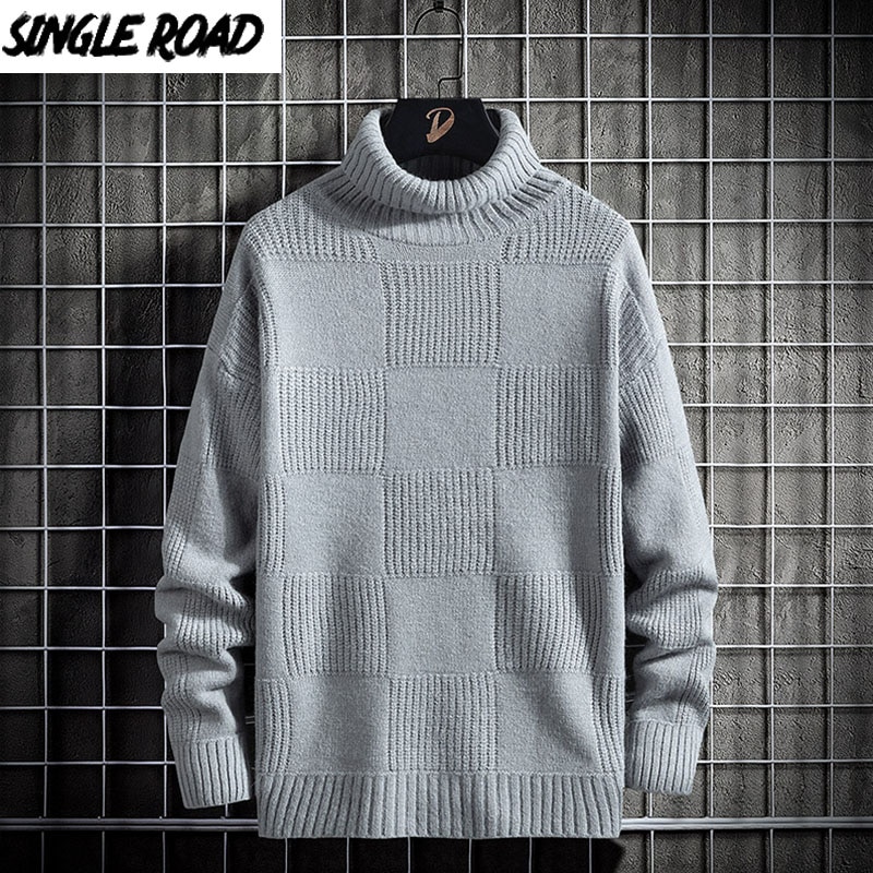 Singleroad Heren Coltrui Trui Mannen Winter Solid – Vicedeal