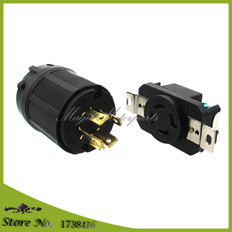 Generator Receptacle Twist Lock 20A 20AMP 125/250V NEMA L14-20R &amp; L14-20P 4 Prong Locking Plug 20A 125/250V UL Approval