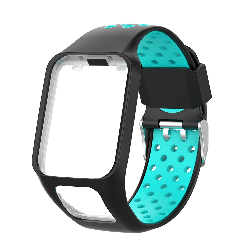 Erstatningsarmbånd til tomtom urrem silikonebånd til tomtom runner 3/ eventyrer/golfspiller 2/ løber 2 cardio/spark 3 musik: Sortblå