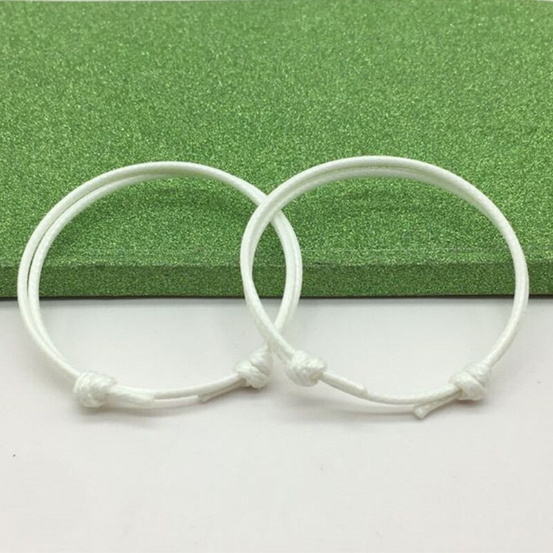 Hot 2 pz/set semplice cavigliere fatte a mano corda regolabile fortunato braccialetto alla caviglia gioielli piede per donna uomo coppia cavigliere catena: White White