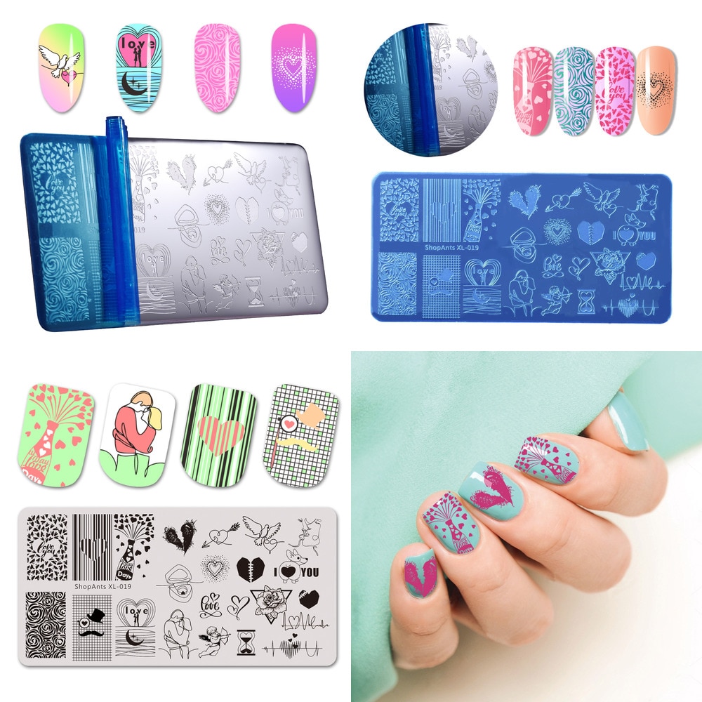 Shopants Valentijnsdag Eenhoorn Nail Stempelplaten Template Viering Manicure Nail Art Image Plate Voor Meisjes