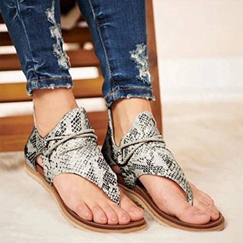 Latest Women Comfy Sandals, Ladies Flat Heel Slip On Sandals, Casual Vintage Sandals with Zipper 39