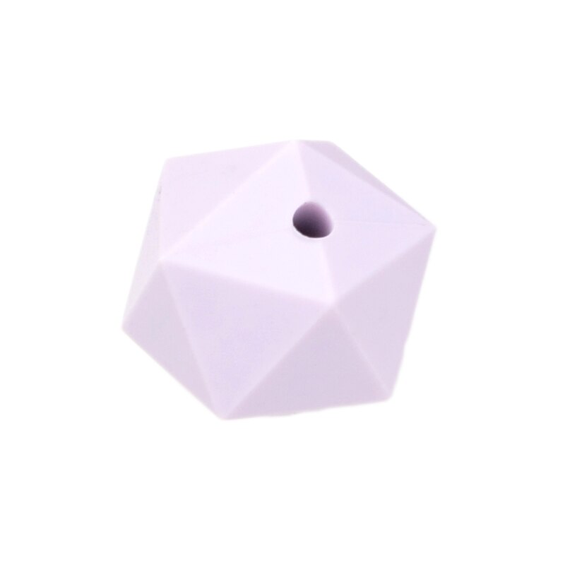 LOFCA 10 części/partia kulki silikonowe do ząbkowanie naszyjnik biżuteria DIY koraliki Icosahedron lepiej niż sześciokąt: lavender fog