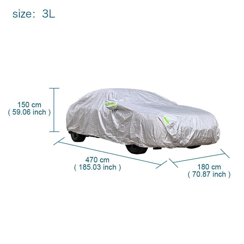 Large Car Full Cover Waterproof Dustproof Breathable All Weathertec Cover 4.7x1.9x1.5M