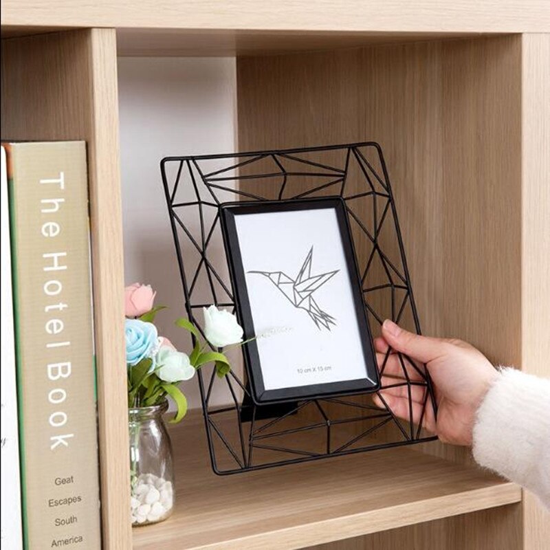 6 Inch iron photo frame hollow Picture Frame Display Stand holder Home Decoration Accessories birthday wedding party supplies