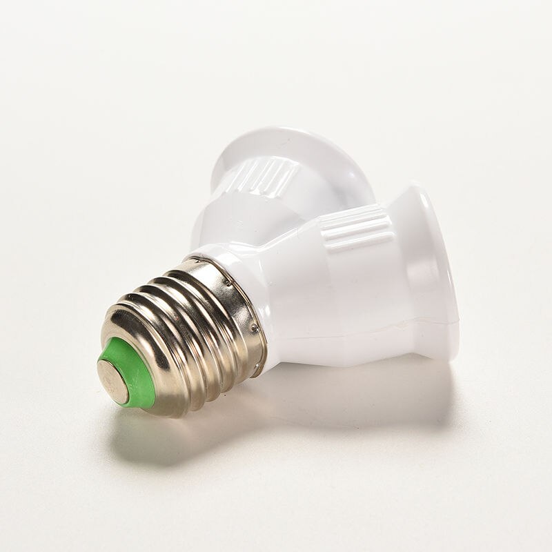 Hvit lampe pære sokkel  e27 lamper holder omformer pære belysning 1 til 2 splitter tilpasse omformer  e27 ledet halogen lys 1 stk