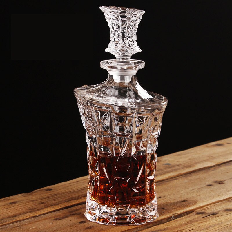730 Ml Speciaal Vormige Kantelen Diamant Decanter Whisky Wijnglas Set Wijn Fles