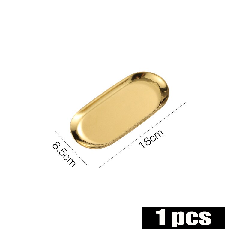 Gold Dining Plate Stainless Steel Dessert Plate Towel Nut Fruit Cake Tray Snack Kitchen Plate Nordic Style Steak Kitchen Plate: E