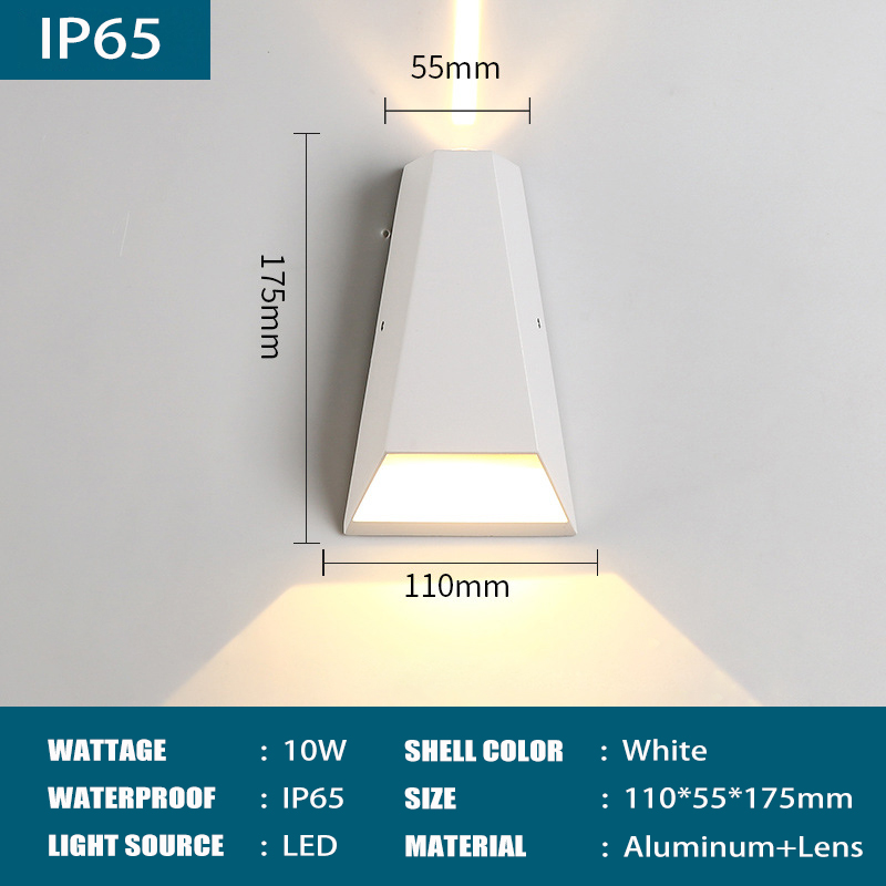 IP65 Waterdichte Led Wandlamp Outdoor Aluminium 6W 10W Wandlampen Veranda Tuin Hek Indoor Moderne Nordic Blaker lampen 85-265V: Licht Geel / RGB