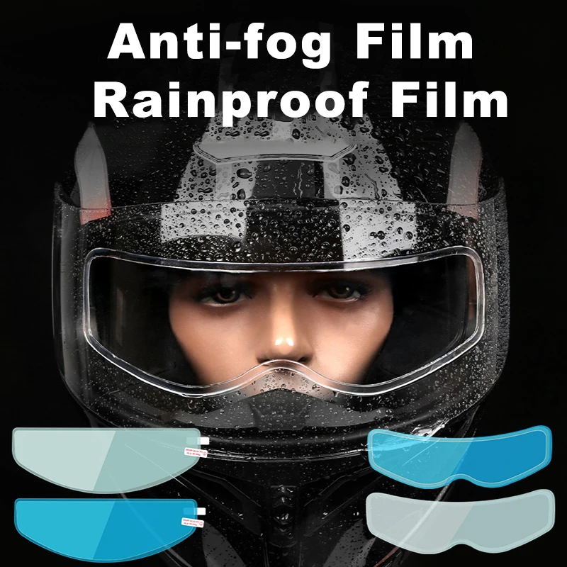 Película Universal a prueba de lluvia para casco de motocicleta, pegatina de revestimiento Nano duradera para conducción de seguridad, película antiniebla, accesorios para cascos de motocicleta