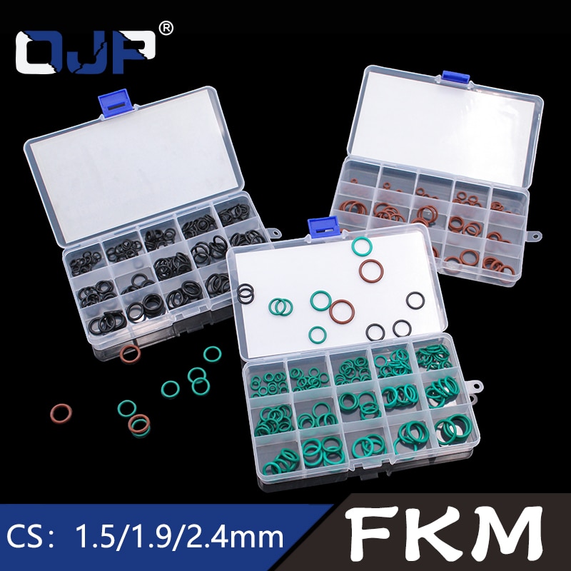 Fluorgummi ring fkm o ring tätning fkm tätning o-ringar bricka gummi eller sats sortiment kit set box ring