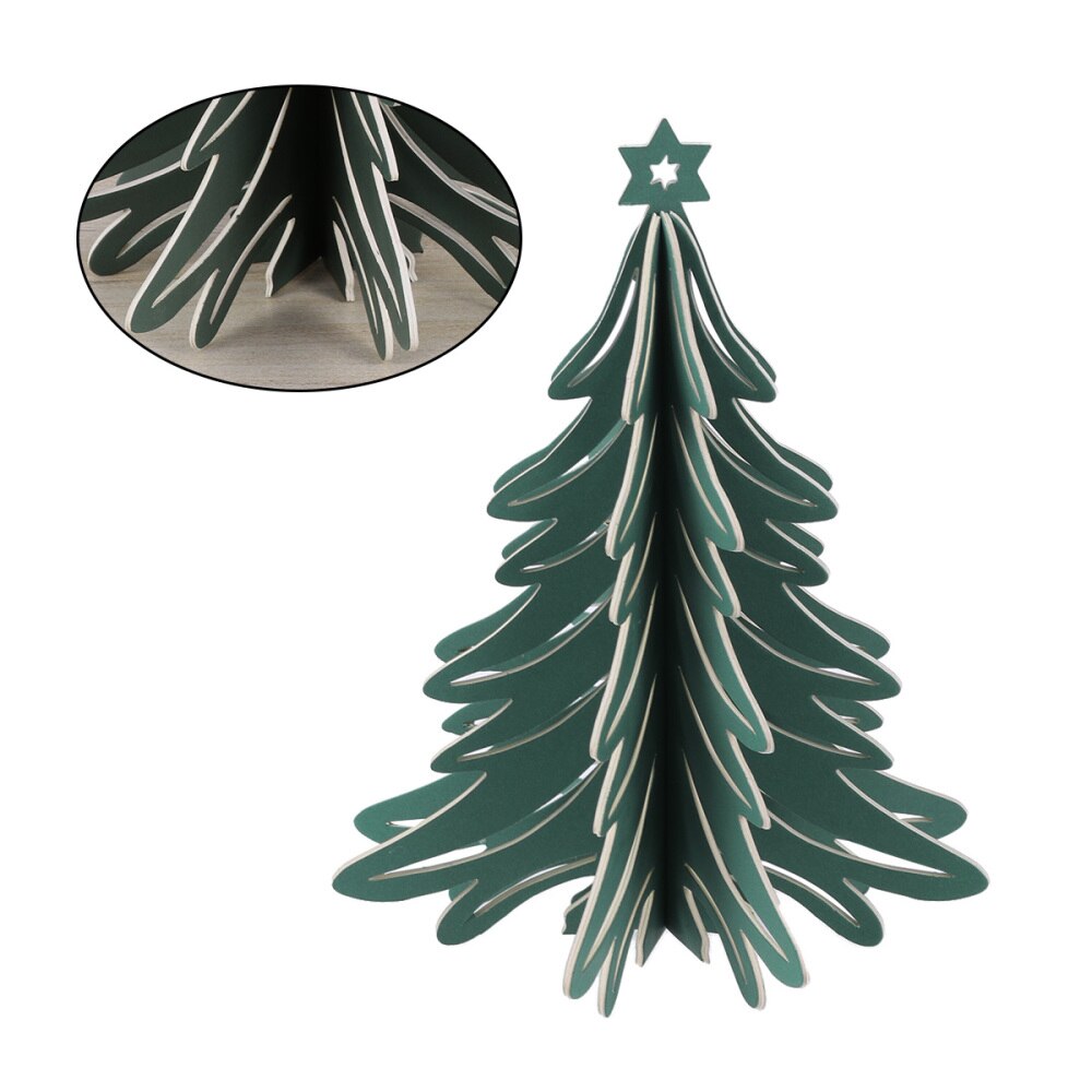 1PC 3D Paper Craft 3D Christmas Tree Stereoscopic Paperboard Paper Christmas Tree Table Centerpiece Christmas Ornament for Party
