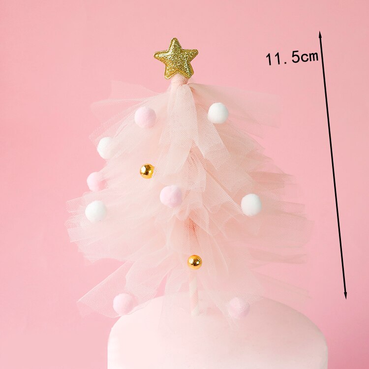 Costume de noël rose en fil d'arbre | Décorations de princesse de neige pour filles, décoration de gâteau, fournitures pour fête d'enfants, pour la pâtisserie, adorables: DIY christmas tree A