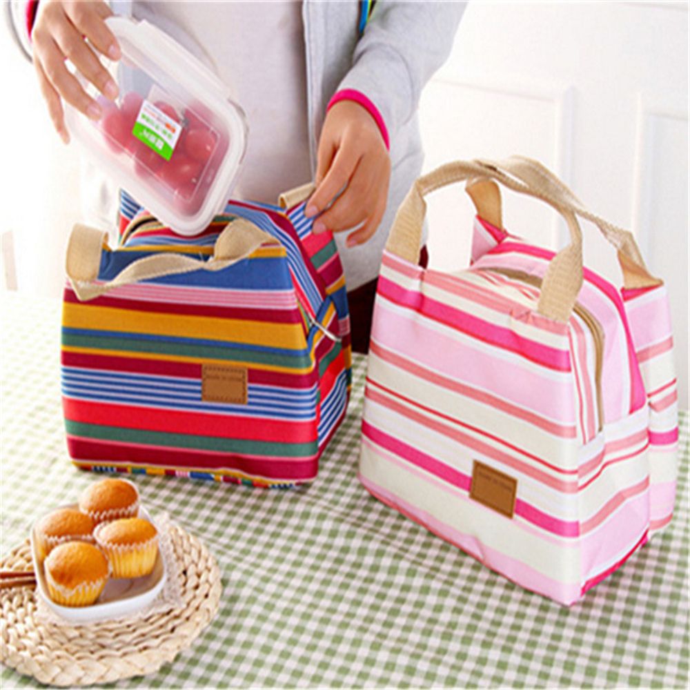 Iskybob 1Pc Draagbare Geïsoleerde Thermische Koeler Lunchbox Carry Tote Picknick Case Opbergtas