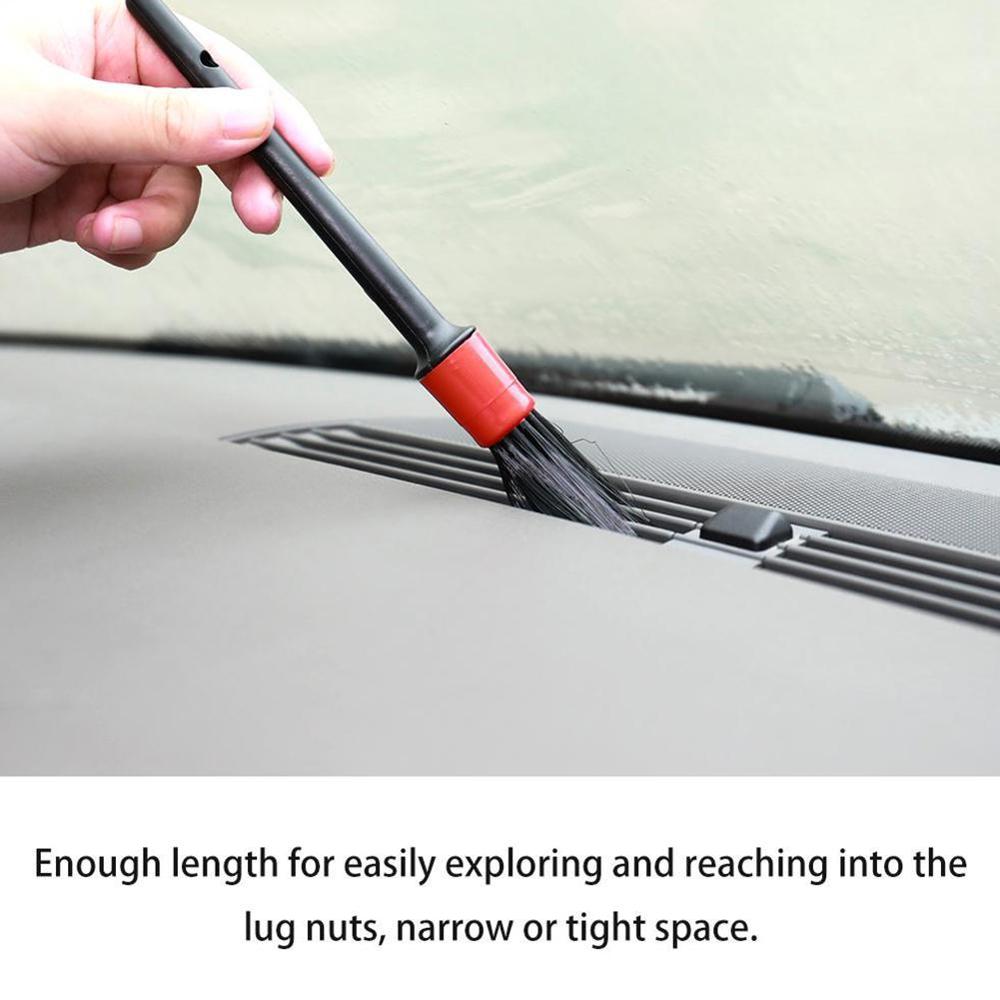 Brosse Détail Intérieur Voiture - Poils Nylon Doux, Poignée Caoutchouc Antidérapante - Pour Tableau De Bord, évents, Recoins