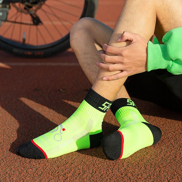 Unisex utendørs sykkelsokker menn sport sykkelsokker damer pustende mtb sokker