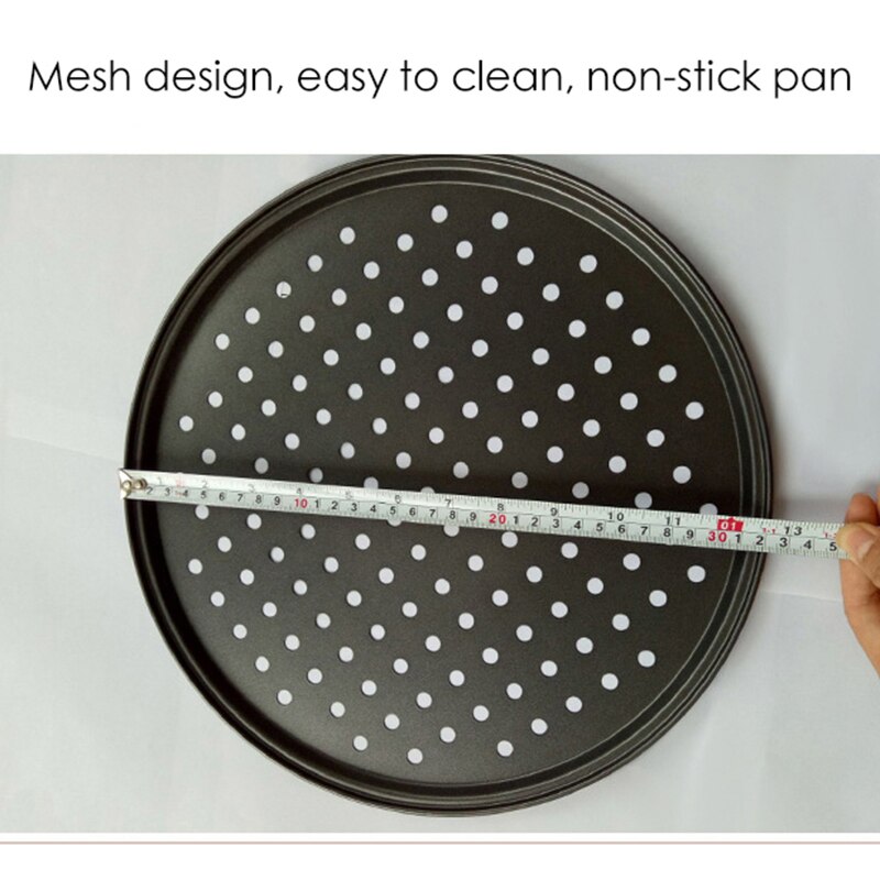 26/28/32CM Carbon Steel Non-stick Pizza Baking Pan Mesh Tray Plate Round Deep Dish Pizza Pan Tray Mould Bakeware Baking Tool