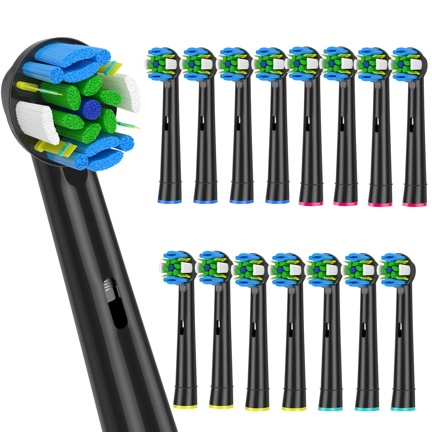 4 Stuks Opzetborstels Voor Oral B Braun Floss Action Pro 7000 Pro 1000 Pro 3000 Pro 5000 Vitaliteit Tandenborstel Modellen: green