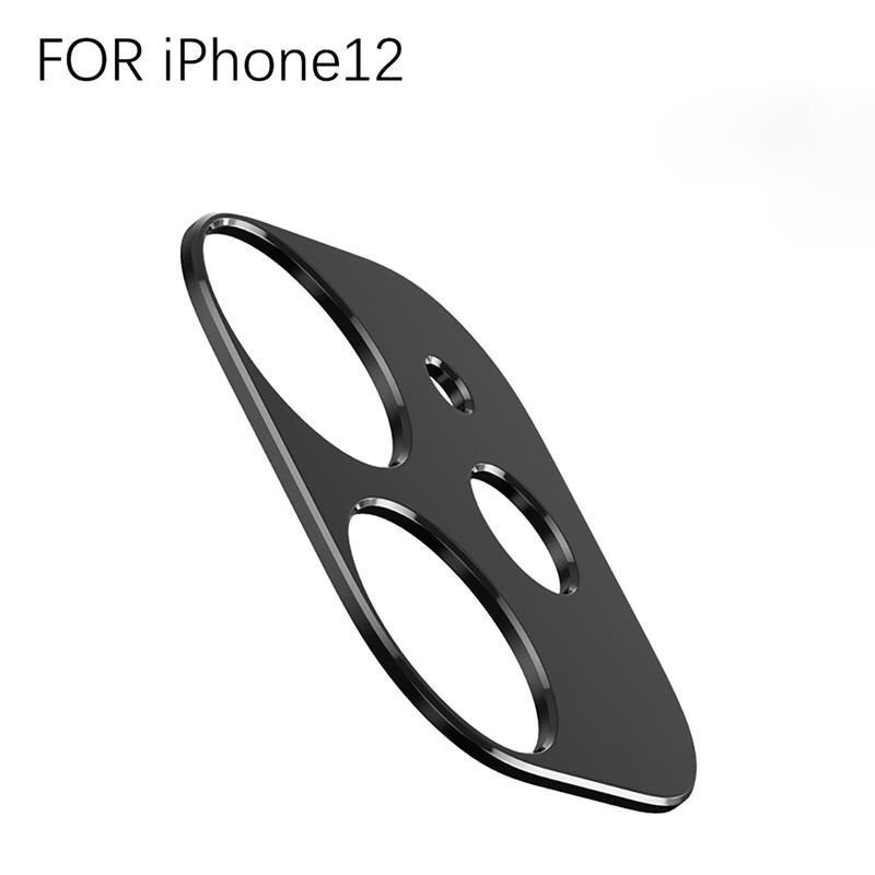 Phone Camera Cover Aluminum Alloy Phone Camera Lens Film Protector, Black, Replacement for iPhone 12: NO. 2