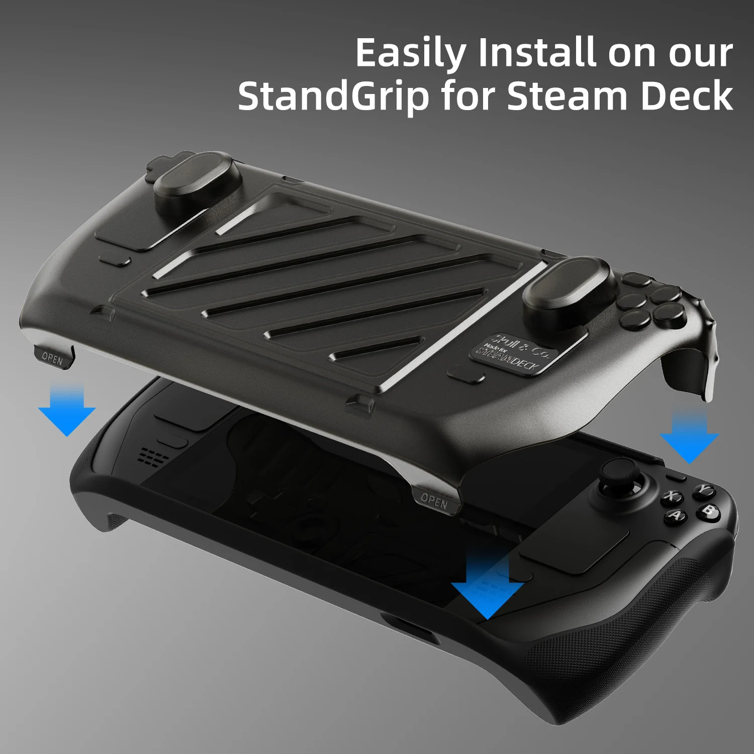 Skull & Co.-Étui de protection avant portable pour Steam Deck, coque rigide, LCD, OLED StandGrip, GripCase