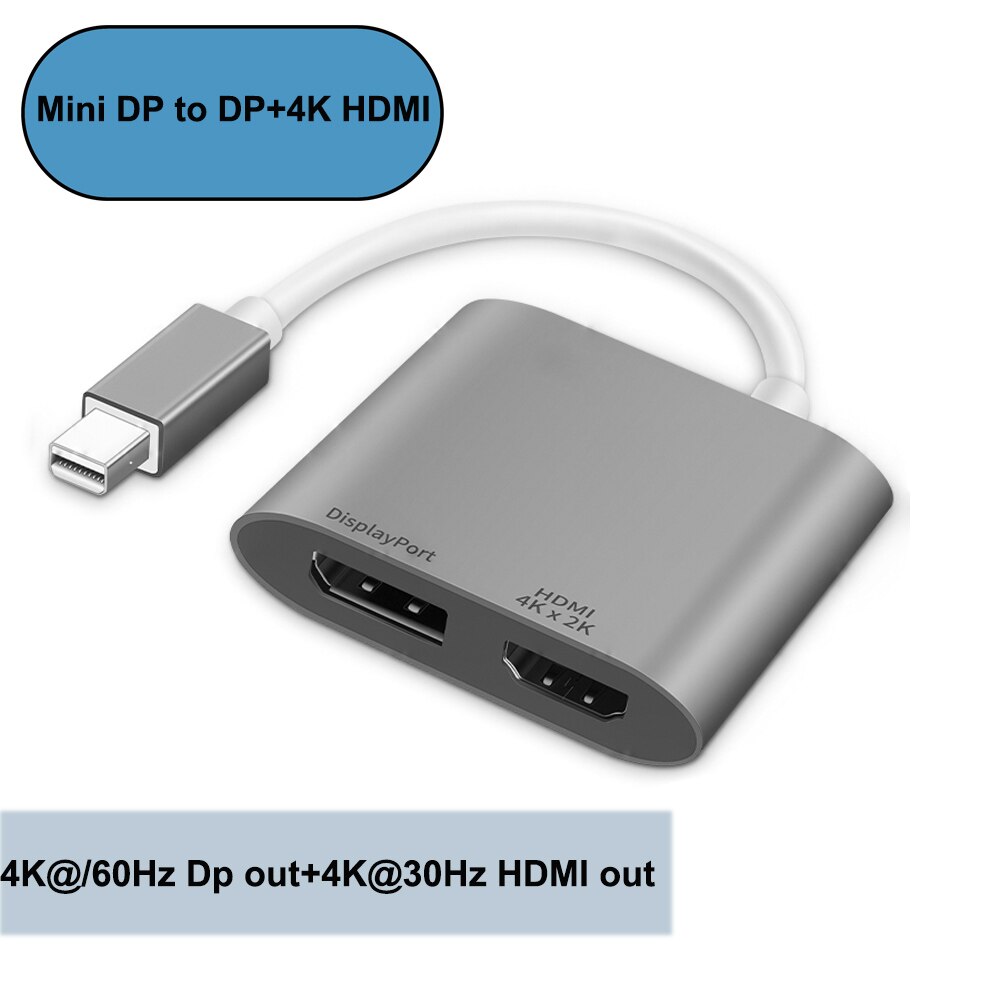 thumbnail image 2 of 4K Mini DisplayPort (Thunderbolt) To HDMI & VGA Adapter Cable For MacBook – White 2 of 5