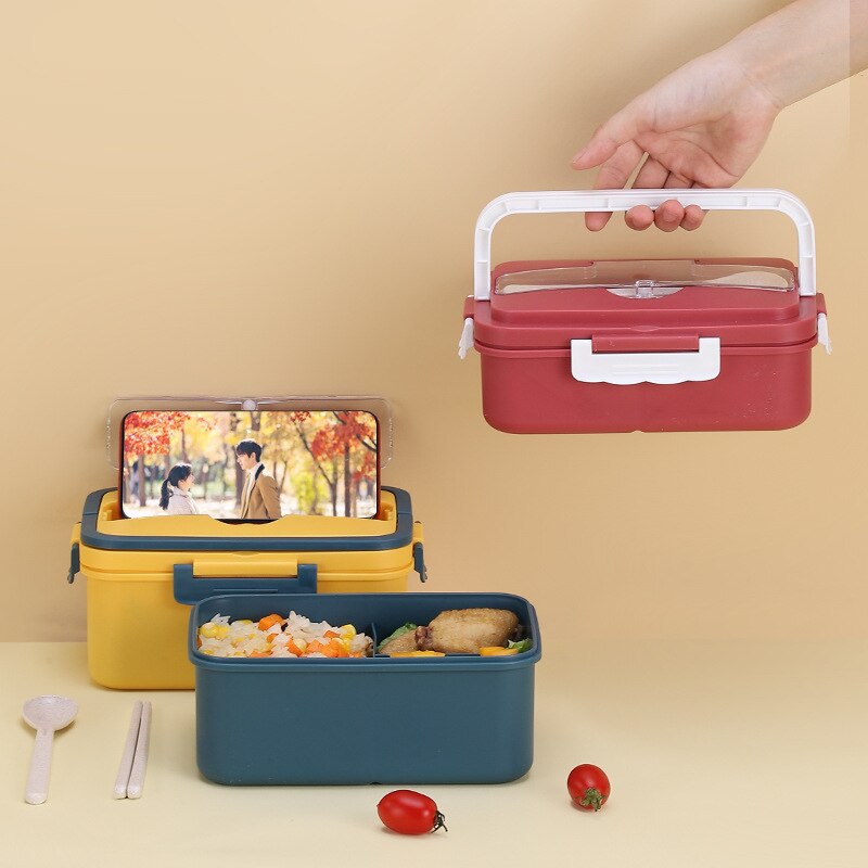 Gezonde lunchbox van tarwestro, bentoboxen, magnetronservies, voedselcontainer, keukenvoedseldoos