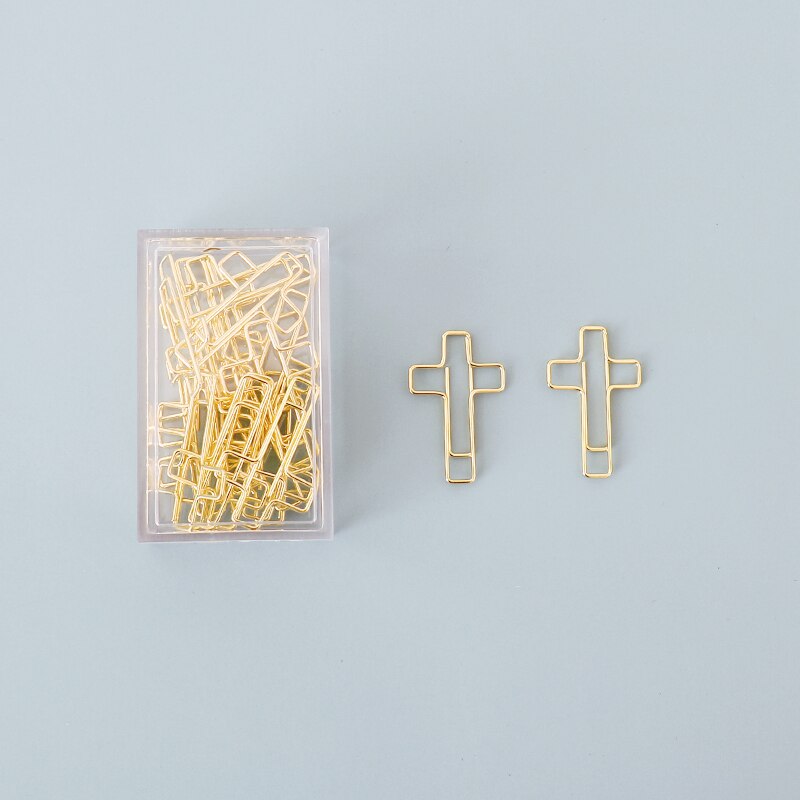 Kreuz Modellierung Gold Papier Clip Lesezeichen Dekoration geformt Stift Schreibwaren Papier Clip Papier Clips Papeleria Büro Zubehör