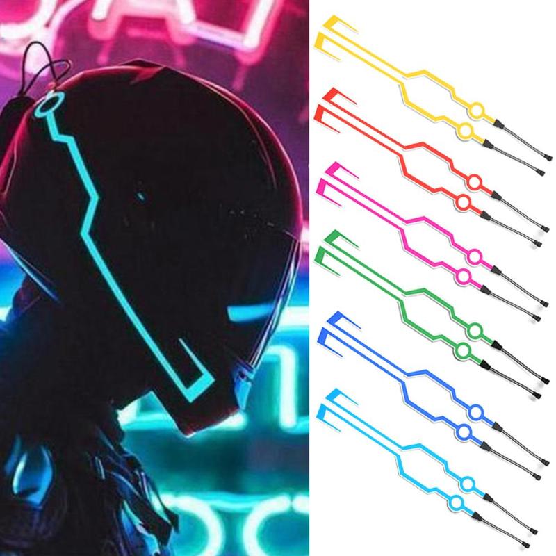 Juego de luces LED de 2 uds. Para EL casco y la motocicleta, resistente al agua, DIY, 3 modos