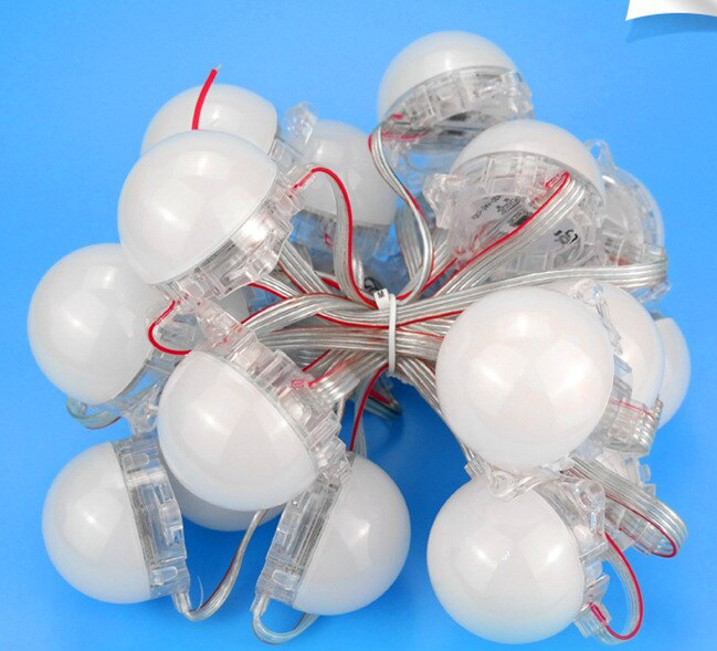 20pcs/string 50mm 24V P9883 LED addressable rgb pixel module,IP68,1.68W;Dual-signal wires